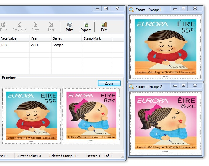 Stamp/Coin/Banknote Collection Manager, Hobby, Educational & Fun Software, Cataloging Software Screenshot